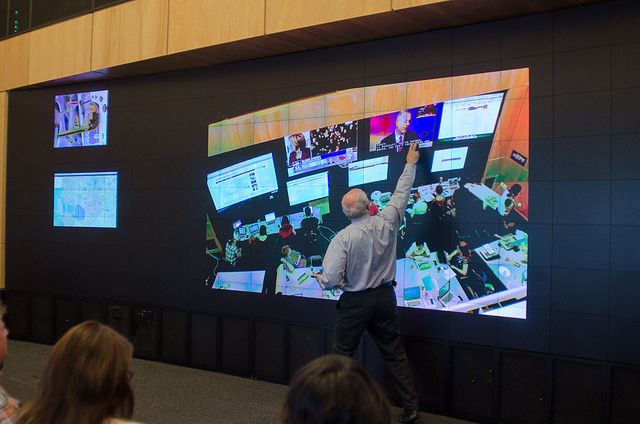 several windows displayed by the Learning Theater wall