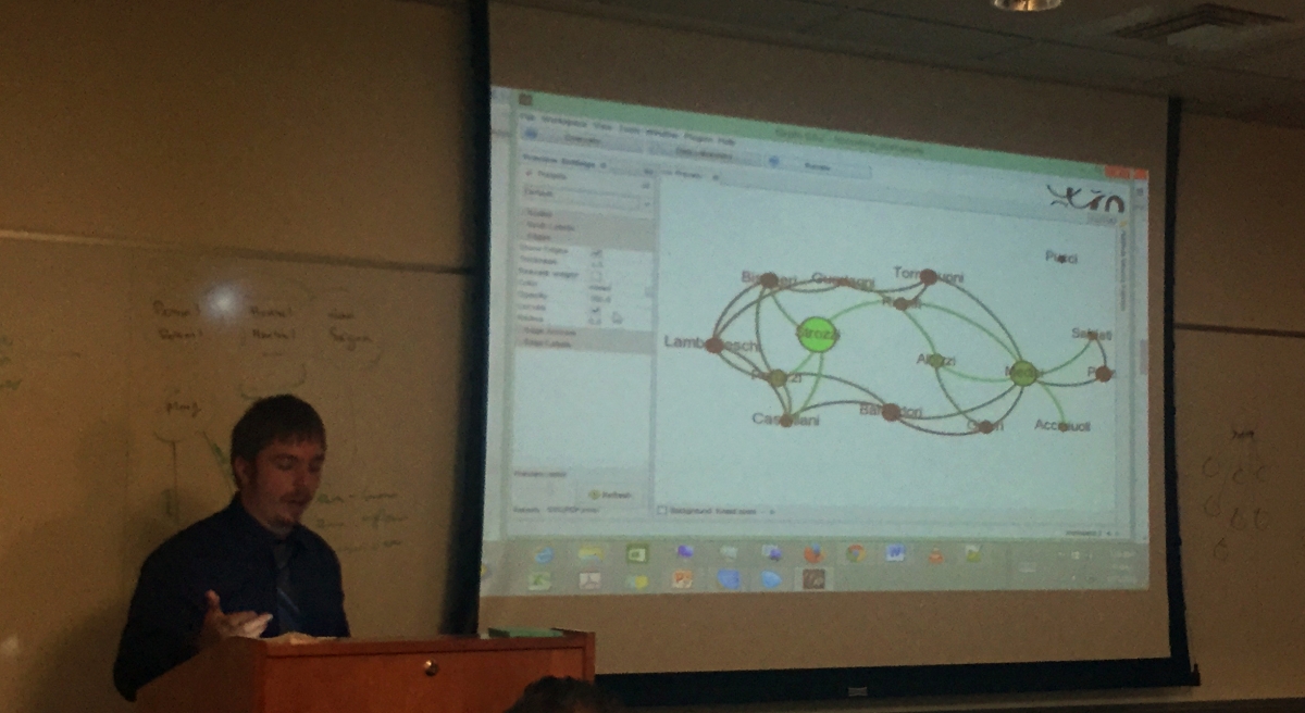 Photo: Chris Church demonstrates Gephi