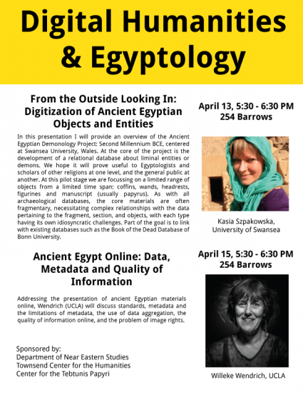 Flyer for Digital Humanities & Egyptology lectures