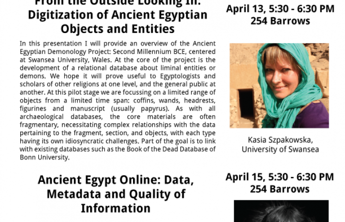 Flyer for Digital Humanities & Egyptology lectures